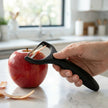 6-Piece Plain Stainless Steel Kitchen Knife Gift Set with Ergonomic Black Handles
