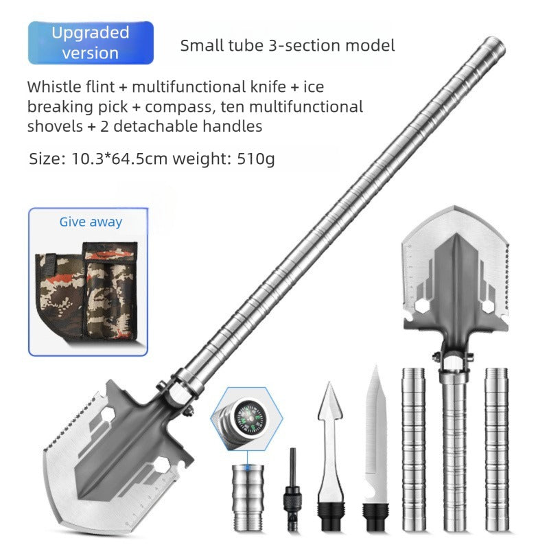 Portable Multi-Functional Outdoor Shovel, Detachable Survival Tool