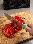 6 Pcs Polished Stainless Steel Kitchen Knife Set, Fresh Turquoise Leaf-Shaped Ergonomic Handles