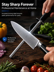 9 Pieces Premium Stainless Steel Kitchen Knife Set | 360° Rotating Acrylic Knife Block Complete Cutlery Collection