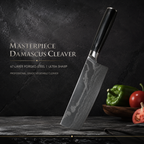 7 Inch 67-Layer High Carbon Damascus Steel Nakiri Knife, Ebony Wood Handle Japanese Vegetable Cleaver for Home & Professional Cooking