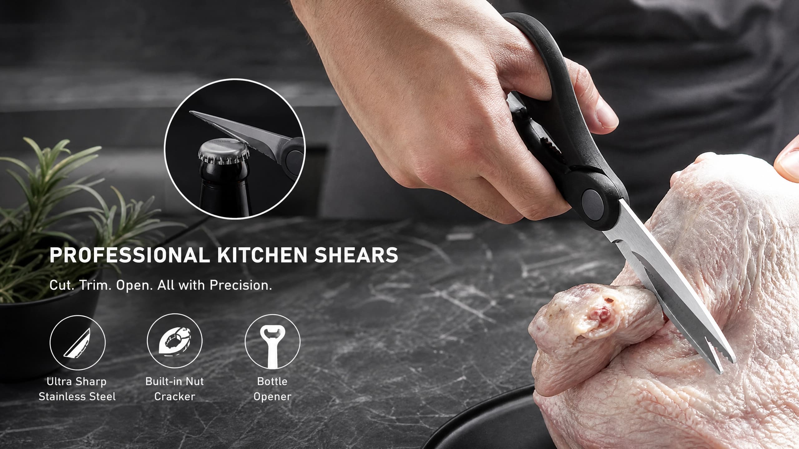 6-Piece Black Wave Non-Stick Kitchen Knife Set, Crocodile Embossed Anti-Slip Handles
