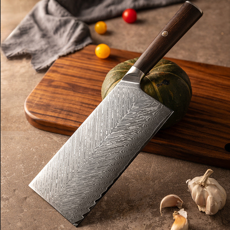 67-Layer Damascus Steel 5-Piece Wooden Handle Kitchen Knife Gift Set (with Storage Base)