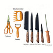 8-Piece Hammered High-Carbon Stainless Steel Kitchen Knife Gift Set