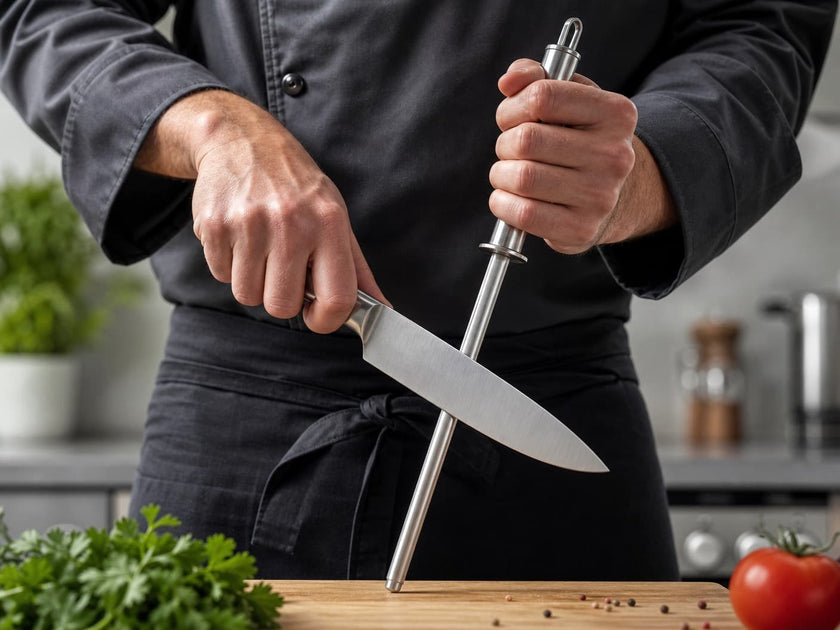 Unique Life 7 Pieces Premium Stainless Steel Kitchen Knife Set with Rotating Stand - Professional Forged Cutlery for Modern Home Cooking