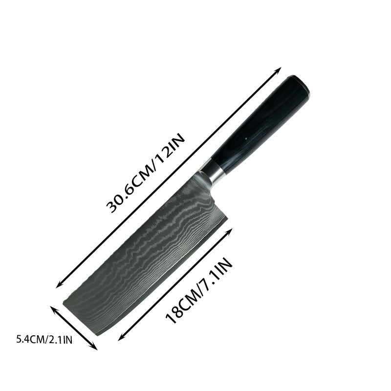 7 Inch 67-Layer High Carbon Damascus Steel Nakiri Knife, Ebony Wood Handle Japanese Vegetable Cleaver for Home & Professional Cooking