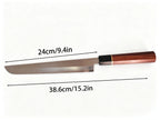 9 Inch Japanese Yanagiba Sashimi Knife, High Carbon Steel Single Bevel Blade, Rosewood Handle with Black Ebony Ferrule & Gold Accent, Professional Sushi Slicing Kitchen Knife