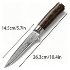 6 Inch 67-Layer Damascus Steel Boning Knife, Ergonomic Pattern Wood Handle, Professional Flexible Fillet Knife for Meat Deboning & Trimming