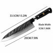 8 Inch VG10 Core Three-Ply Forged Chef Knife, Hand Hammered Blade, Stabilized Black Color Wood Handle, Professional Multipurpose Kitchen Cooking Knife