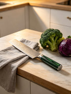 7 Inch Nakiri Knife - 67-Layer Damascus Steel Japanese Vegetable Chef Knife, Ultra-Sharp VG10 Core Blade with Ergonomic Deep Green Stabilized Wood Handle, Professional Kitchen Knife for Slicing, Dicing & Chopping Vegetables