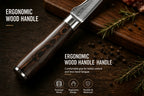 6 Inch 67-Layer Damascus Steel Boning Knife, Ergonomic Pattern Wood Handle, Professional Flexible Fillet Knife for Meat Deboning & Trimming