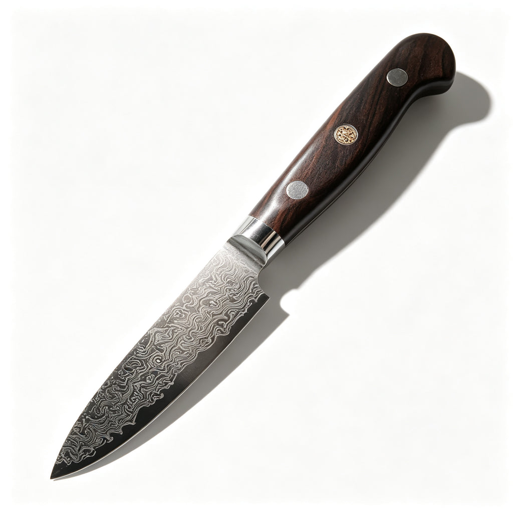 5 Inch 67-Layer Damascus Multipurpose Utility Paring Knife, Ergonomic Color-Stained Hardwood Handle