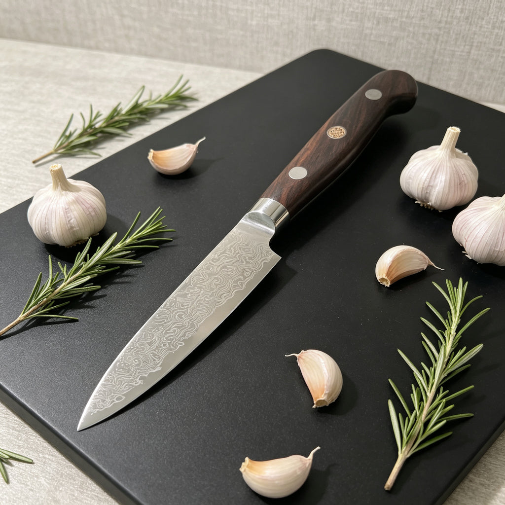 5 Inch 67-Layer Damascus Multipurpose Utility Paring Knife, Ergonomic Color-Stained Hardwood Handle