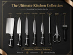 8 Pieces Premium Stainless Steel Kitchen Knife Set | 360° Rotating Acrylic Knife Block Complete Cutlery Collection