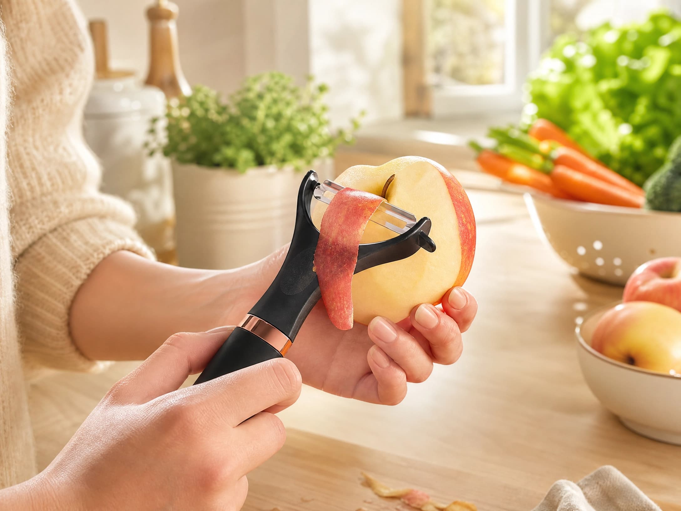 9 Pcs Luxury Black Marble Vein Rose Gold Kitchen Knife Set, Rotating Fan-Shaped Acrylic Knife Holder, Stainless Steel Sharp Cutlery Kit