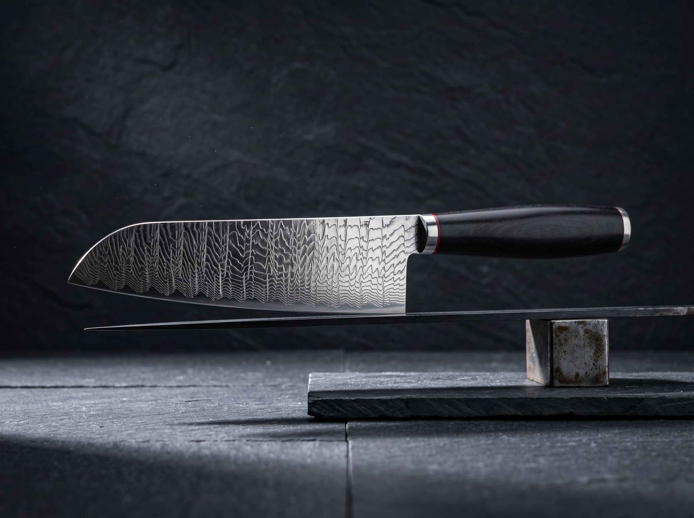 3 Pieces 67-Layer 9Cr18 Damascus Kitchen Knife Set, Ebony Wood Handle, Paring/Santoku/Slicer Premium Chef Knives