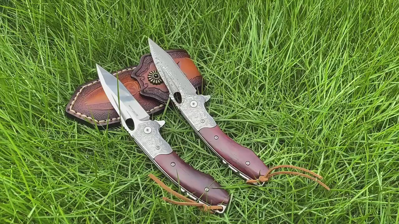 High-carbon steel M390 Damascus steel outdoor folding knife, survival knife for the outdoors
