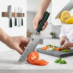 7 Inch Nakiri Knife - 67-Layer Damascus Steel Japanese Vegetable Chef Knife, Ultra-Sharp VG10 Core Blade with Ergonomic Deep Green Stabilized Wood Handle, Professional Kitchen Knife for Slicing, Dicing & Chopping Vegetables