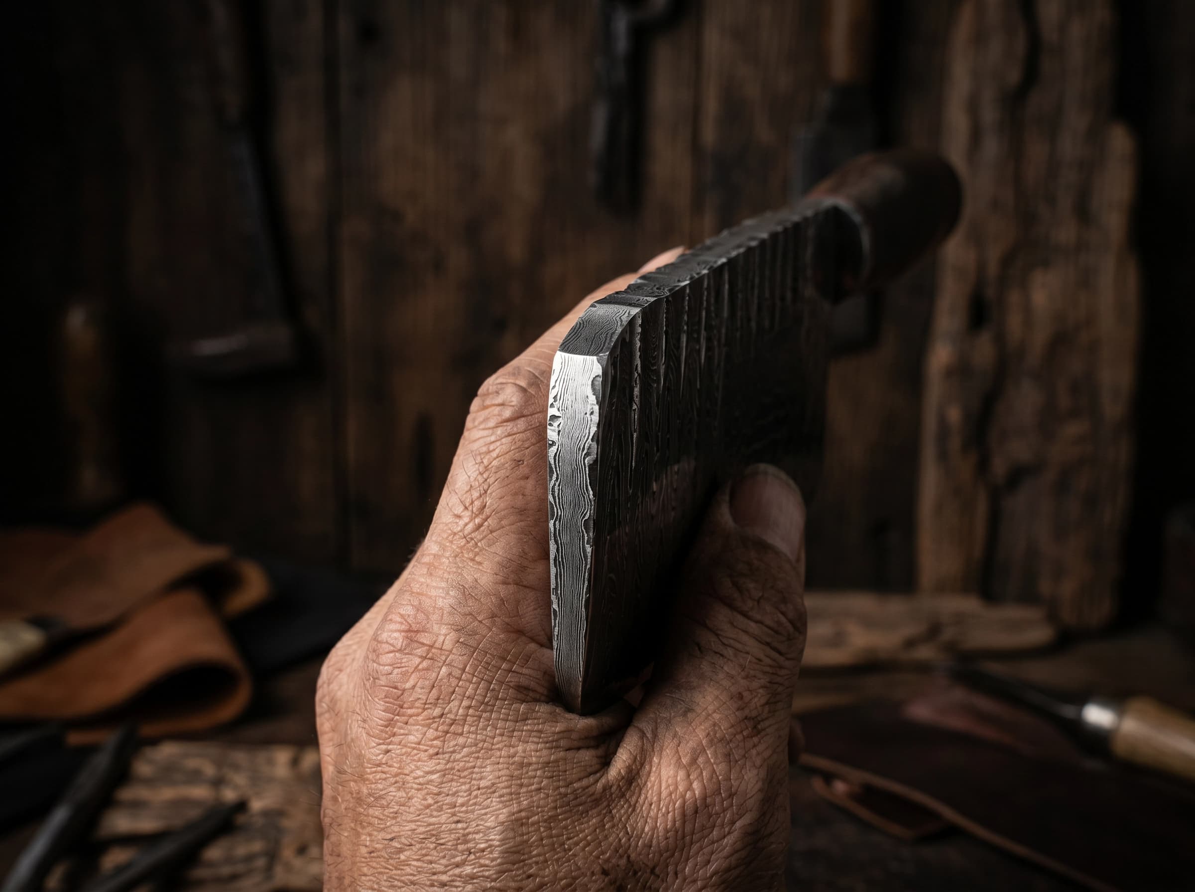 67-Layer 9Cr18 Damascus Chinese Cleaver Knife Secondary image