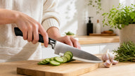 9 Pieces Sharp Stainless Steel Kitchen Knife Set with Space-Saving Rotating Knife Block