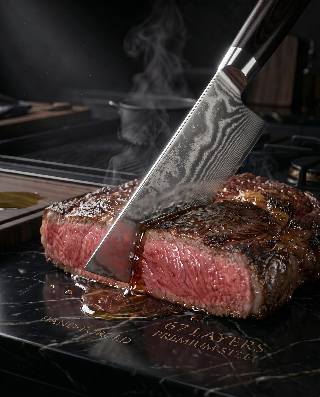 7 Inch 67-Layer High Carbon Damascus Steel Nakiri Knife, Ebony Wood Handle Japanese Vegetable Cleaver for Home & Professional Cooking