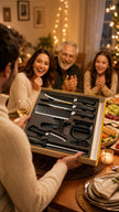 8 Pcs Professional Non-Stick Kitchen Knife Set, Wave Pattern Stainless Steel Blades, Crocodile Texture Anti-Slip Handles,Premium Gift Box